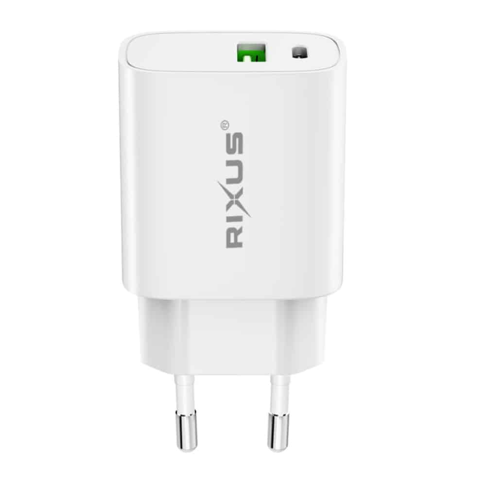 20W Rixus PD Teholaturi USB-C ja USB-A